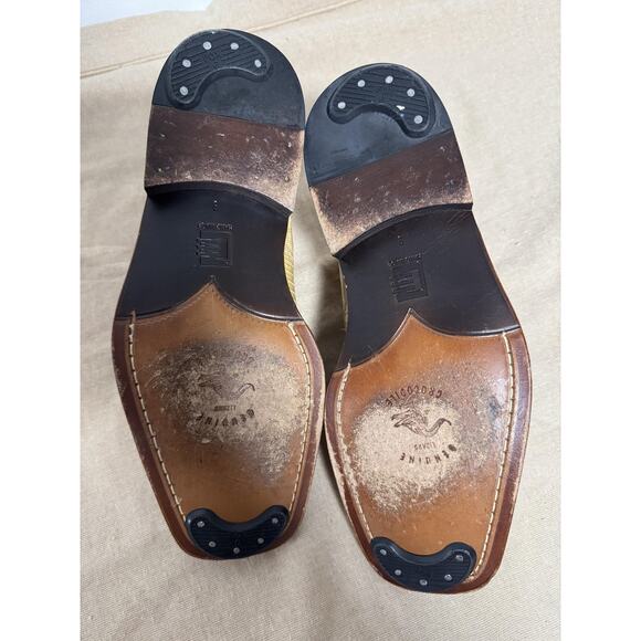 David Eden Shoes Mens Size 9 Tan Brown Genuine Lizard Crocodile Handmade Oxford main image 7